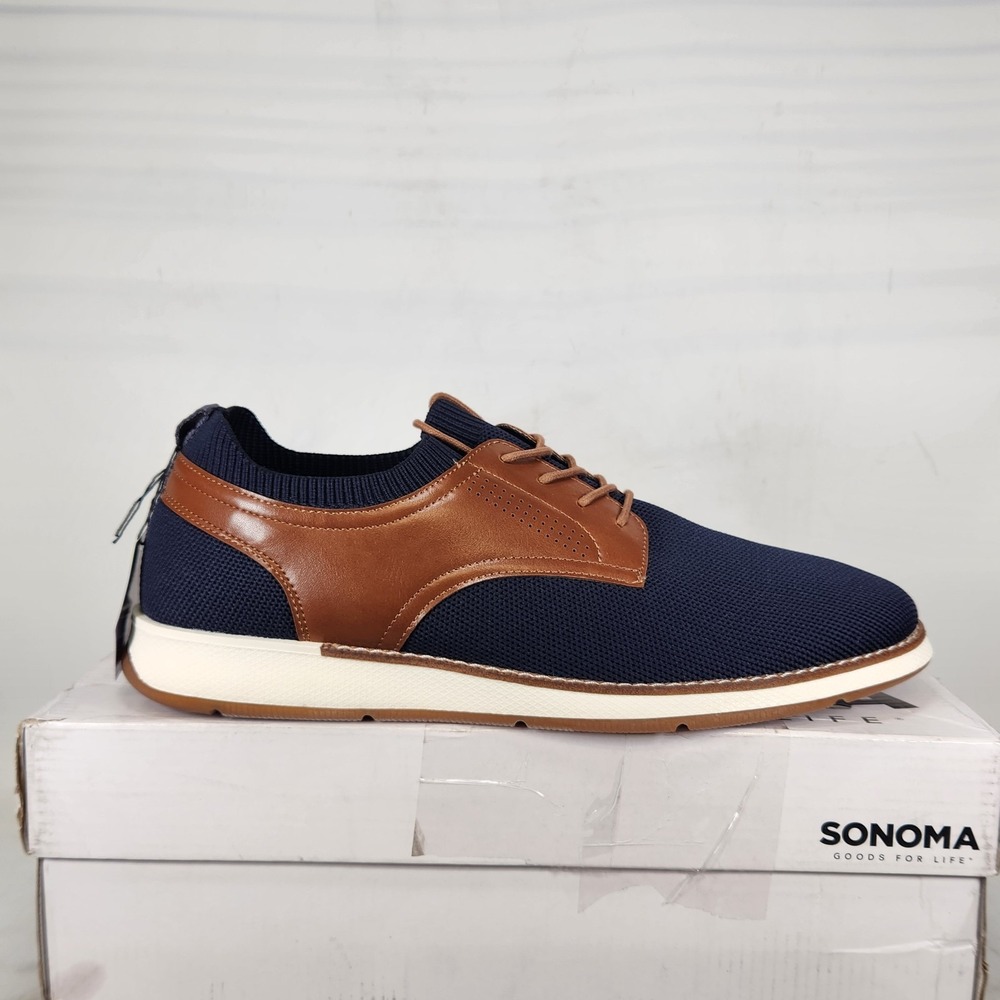 Sonoma Jaiden2 Oxford Shoes Mens Size 11 Navy Knit Ortholite Comfort Sneaker